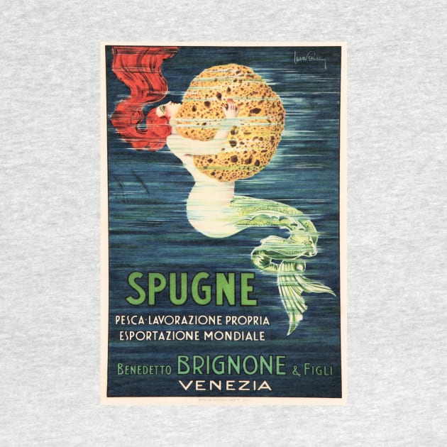 SPUGNE MERMAID With Sponge 1920s Vintage Italian Advertisement by vintageposters